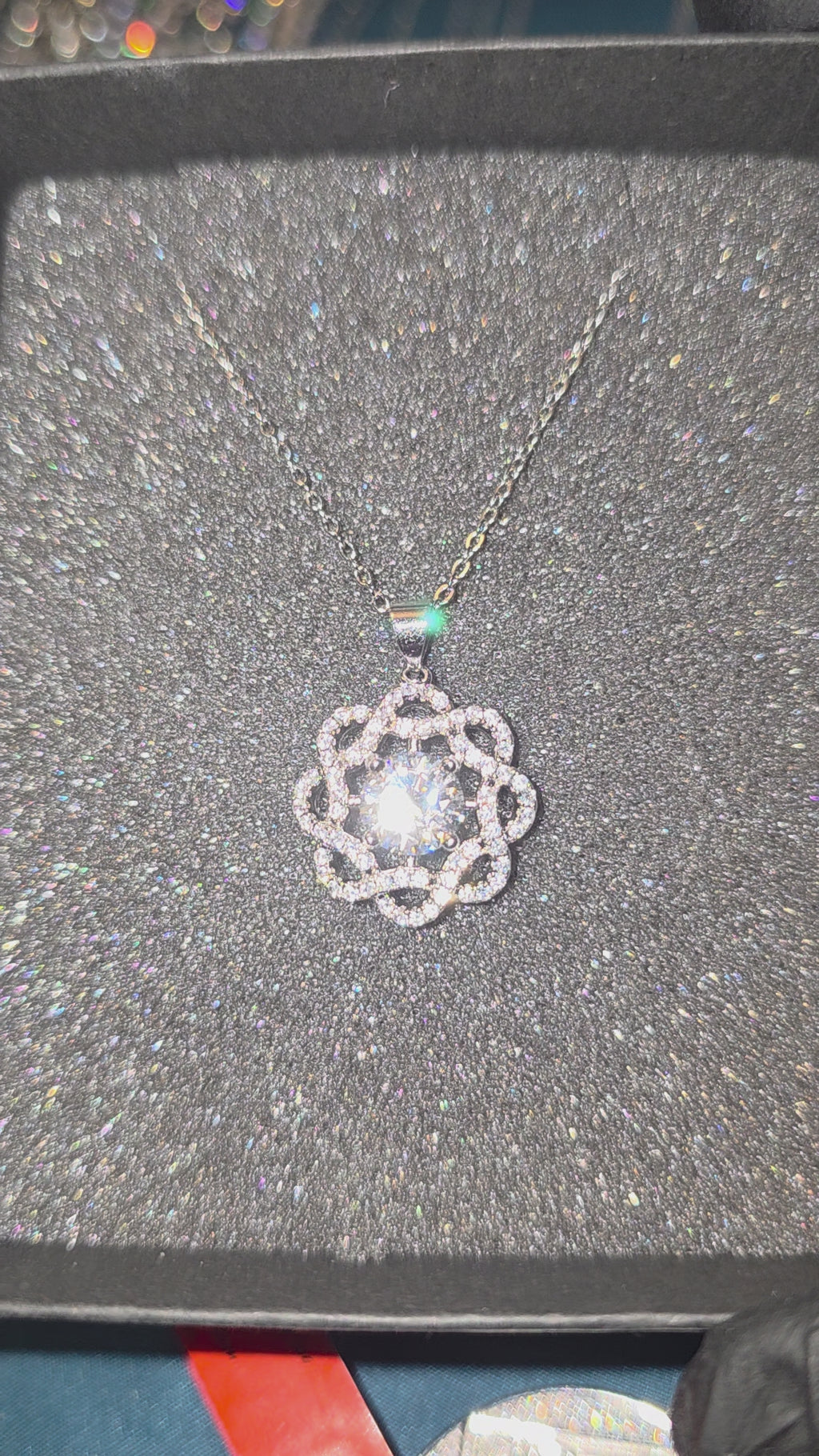 14k white gold necklace + pendant
