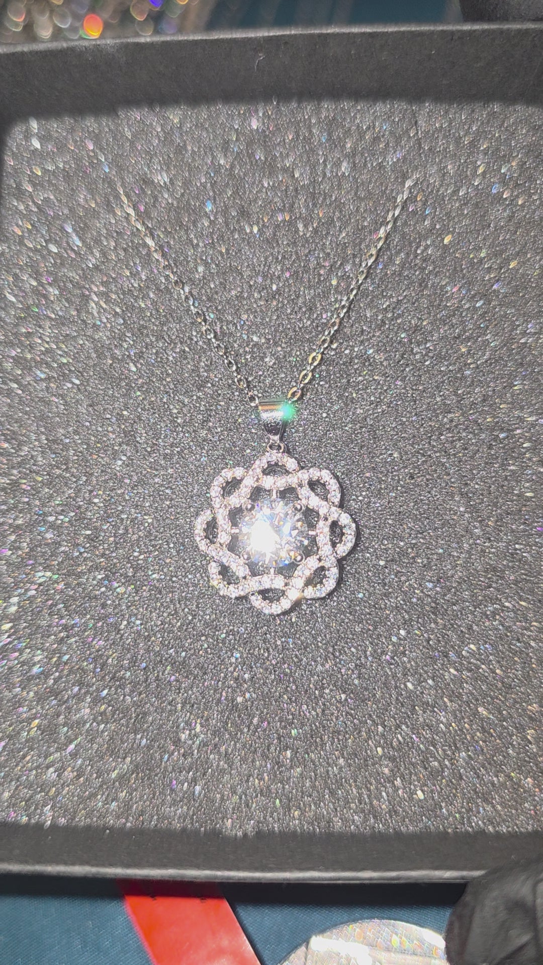 14k white gold necklace + pendant