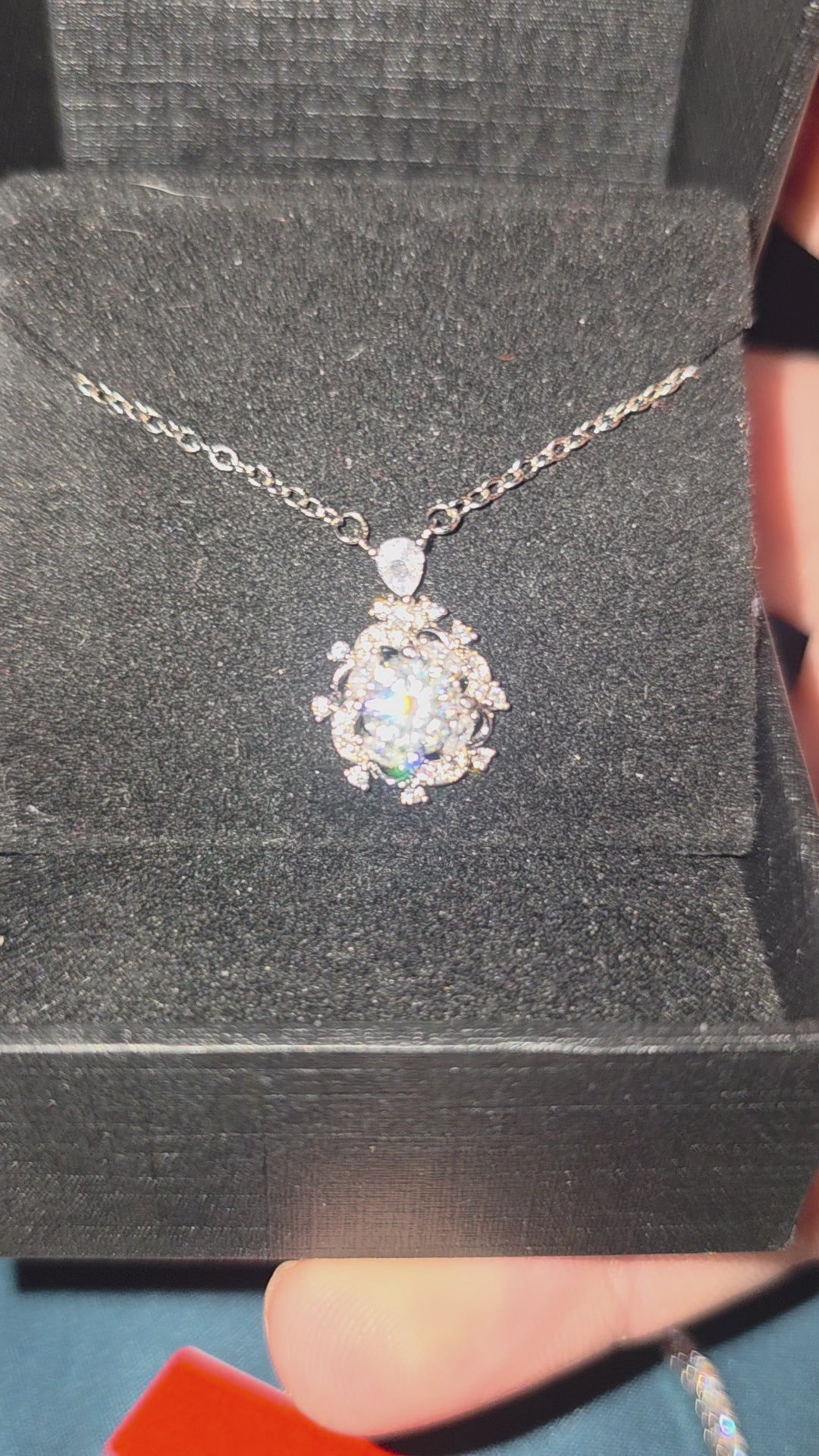 14k white gold necklace + pendant